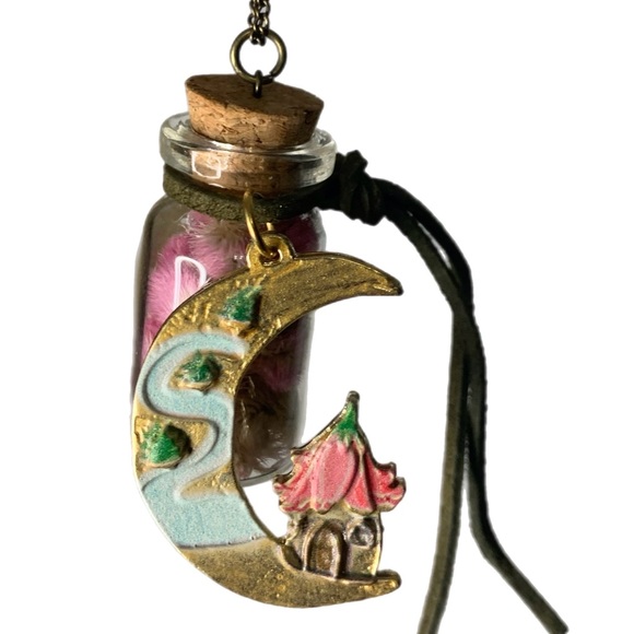 New Fairy Fluff Bottle of Luck Necklace Boutique Handcrafted Boho - Picture 1 of 5
